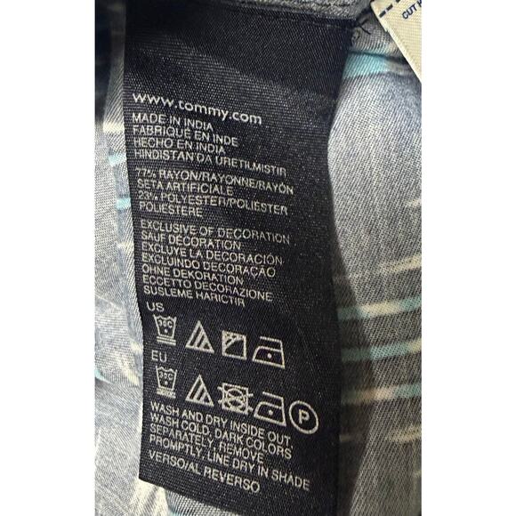 Tommy Hilfiger Skirt Womens Size 10 Blue Ikat Midi A-Line Flowy Side Zip New - Picture 10 of 10